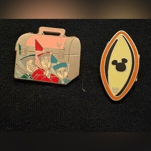 Disneys Caribbean Beach Surfboard & Lunch Box pin with Sleeping Beauty's fairies